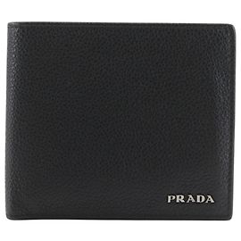 Prada Bi-fold Wallet 2MO513 aus schwarzem Leder