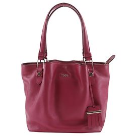 Tod's Pink Leather Flower Tote Bag