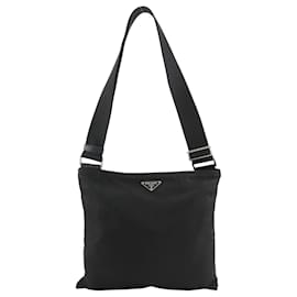 Borsa a tracolla in nylon nero Prada