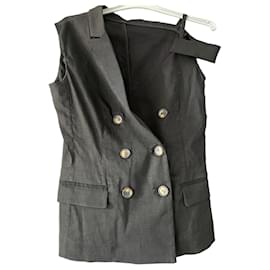 Ärmelloser Blazer aus Leinenmischung Schwarz - Pinko