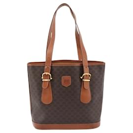 Céline Celine Vintage Macadam Canvas and Leather