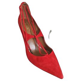 Aquazzura Rote Wildleder-Schnürstiefeletten