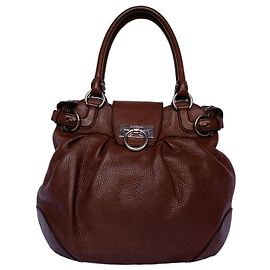 Borsa a mano Salvatore Ferragamo Gancini in pelle marrone