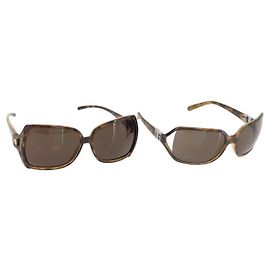 Dolce & Gabbana Gafas de sol DOLCE&GABBANA estampado carey plástico 2 Set Brown Auth 178392