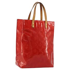 LOUIS VUITTON Borsa Monogram Vernis Reade MM Rosso Rouge M91086 LV Auth 179101
