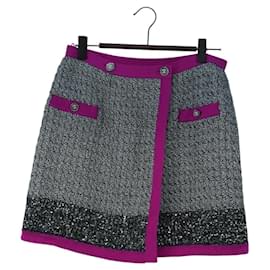Falda CHANEL Tweed Gris CC Auth 179163A