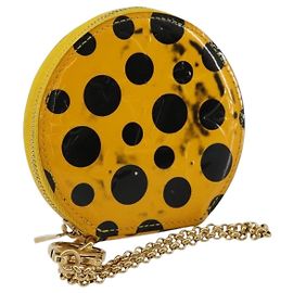 LOUIS VUITTON Vernis Porte Monnaie Chapo Purse Yellow M91569 LV Auth bs35103