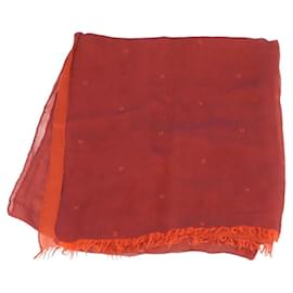 Hermès HERMES Schal Seide Rot Auth bs34883A