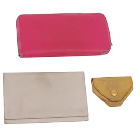 Hermès Portafoglio HERMES in pelle 3 pezzi Rosa Rosso beige Auth bs34898