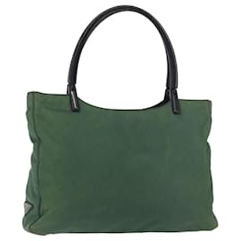 Borsa Tote PRADA Nylon Verde Nero Auth ti3933