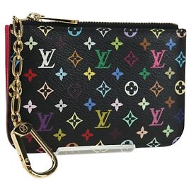 LOUIS VUITTON Multicolor Pochette Cles NM Münzbeutel Schwarz M60279 Auth 177627SAM