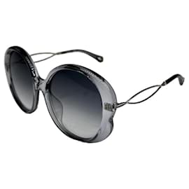 Gafas de sol oversized vintage Chloé en acetato gris y metal