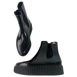 Stivaletti in gomma nera Vivienne Westwood con suola platform