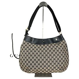 Borsa Hobo Vintage Gucci in Tela Marrone