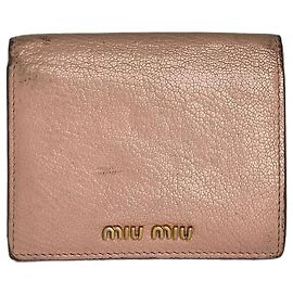 Portafoglio in pelle invecchiata Miu Miu Rosa