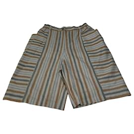 Pantaloncini in misto cotone a righe Dior Blu Bianco