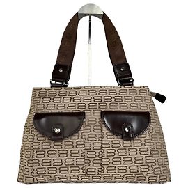 Balenciaga Beige Canvas Leather Monogram Tote Bag