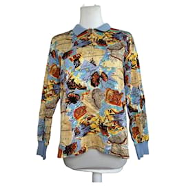 Vintage Dior Baumwoll-Poloshirt in Multicolor mit einzigartigem Kartenprint