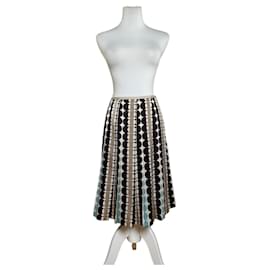 Falda Courreges con Estampado Geométrico Marrón Azul Crema Poliéster