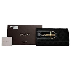 Clutch portafoglio in pelle vintage Gucci nera