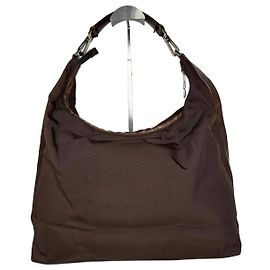 Borsa hobo a tracolla in tessuto Gucci vintage marrone