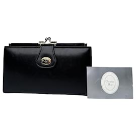 Cartera de cuero vintage Dior negra