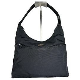 Gucci Schultertasche aus schwarzem Nylon mit Staubbeutel