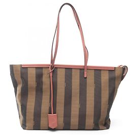 Borsa Tote Fendi Pecan Marrone Pelle e Tela