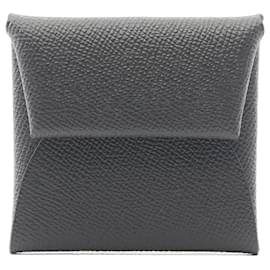 Portefeuille de pièces Bastia en cuir Epsom noir Hermès