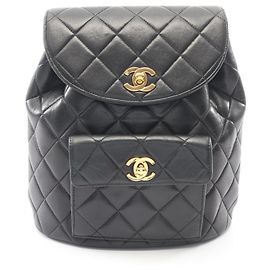 Zaino Chanel Matelassé in agnello nero