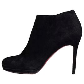 Christian Louboutin Knöchelstiefel aus schwarzem Wildleder Größe 38 Gebraucht