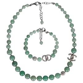 Set Collana e Bracciale Verde Chanel Primavera/Estate 2015 Usato