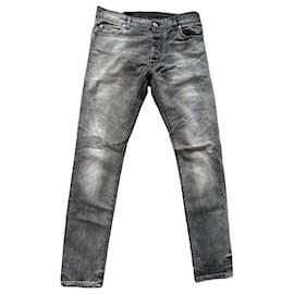 Jeans Slim Balmain Grigio Lavato