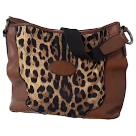 Dolce & Gabbana Leder-Schultertasche Leopardenmuster