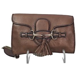 Gucci Borsa a tracolla Horsebit in pelle marrone