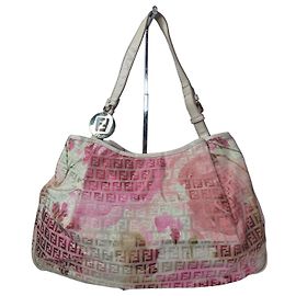 Borsa a spalla Fendi Zucca Stampa Floreale