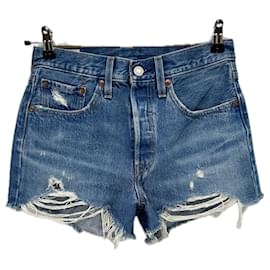 Shorts vaqueros azules Levi's efecto roto W26
