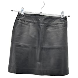 Minifalda de cuero negro Eric Bompard