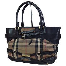 Borsa Tote in Pelle Burberry Haymarket Check