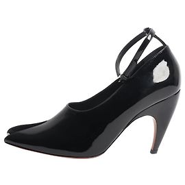 Alaïa Escarpins Shark com tira no tornozelo em verniz preto - tamanho EU 40