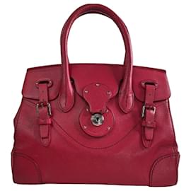 Borsa a tracolla in pelle rossa Ralph Lauren