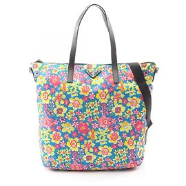 Bolso Tote 2-Way TESSUTO STAMPAT Floral Prada