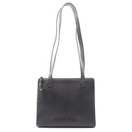 Borsa Tote Chanel in pelle di vitello martellata nera