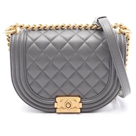 Borsa a tracolla Chanel Boy Small in grigio