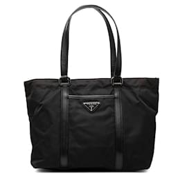 Borsa Tote con Placca Logo Triangolo Prada