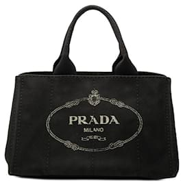 Borsa Tote Prada Black Canapa Medium