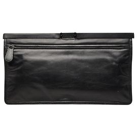 Clutch de couro preto Bottega Veneta