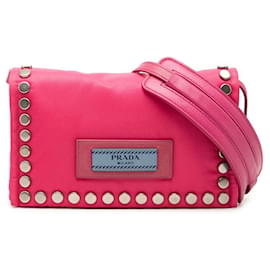 Borsa a tracolla con borchie Prada
