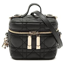 Beauty case Lady Dior in micro pelle di agnello cannage nero Dior