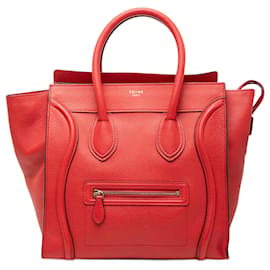 Céline Celine Luggage Tote aus rotem genarbtem Kalbsleder